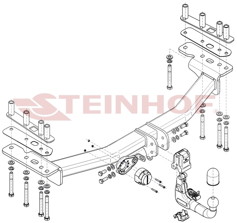 Vertikalna vlečna kljuka Land Rover Discovery Sport - (L550) 4WD (z rez. pnevmatiko v prtljažniku) - od 2014 do 04/2019